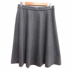 イネド INED フレアスカート ミモレ ロング 13 XL グレー /YK
