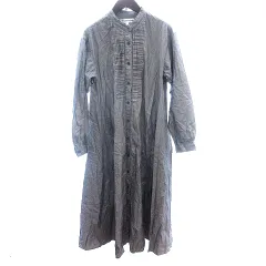 ユニクロ UNIQLO イネス ド ラ フレサンジュ INES DE LA FRESSANGE シャツワンピース ロング ストライプ 長袖 M グレー /AU