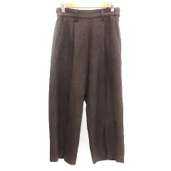 アーバンリサーチ ドアーズ URBAN RESEARCH DOORS ワイドパンツ ガウチョ センタープレス ツイード ヘリンボーン柄 36 S 茶 ブラウン /AU