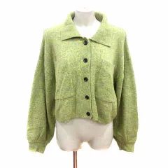 ダブルクローゼット w closet カーディガン ニット ショート丈 長袖 F 緑 グリーン /YK