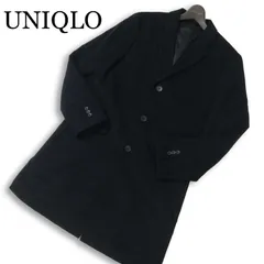 UNIQLO ユニクロ 秋冬★ ウール カシミヤ チェスターコート Sz.L メンズ 紺 ネイビー