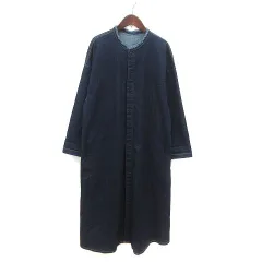 ロペピクニック ROPE Picnic デニムワンピース ロング ノーカラー 長袖 38 紺 ネイビー /MS