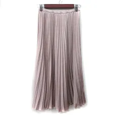 ナチュラルビューティーベーシック NATURAL BEAUTY BASIC プリーツスカート ロング XS ピンクベージュ /YI