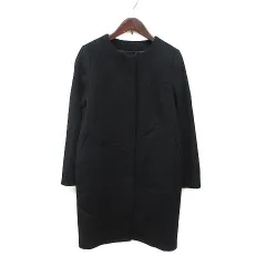 アンタイトル UNTITLED ノーカラーコート ウール カシミヤ混 総裏地 0 黒 ブラック /MS