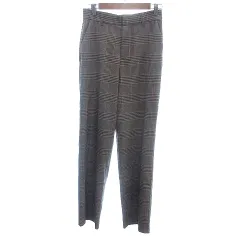 ザラ ZARA パンツ スラックス チェック XS 茶 ブラウン /AU