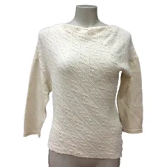 ガリャルダガランテ GALLARDAGALANTE ニット セーター 長袖 ケーブル 切替 アシンメトリー F 白 アイボリー /MN