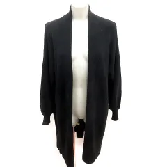 グローバルワーク GLOBAL WORK カーディガン ニット ロング 長袖 L 黒 ブラック /RT ■MO