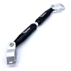 Kaedear(カエディア) バイク ハンドルブレース 可変 アジャスト 標準 22.2mm ハンドル アルミ製 クランプバー マウント 長さ 330-200mm KDR-HB1 (シルバー/ブラック)