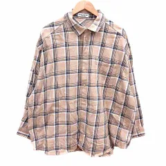 ロデオクラウンズワイドボウル RODEO CROWNS WIDE BOWL RCWB カジュアルシャツ チェック 長袖 FREE ベージュ 紺 ネイビー /YK