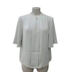 ナチュラルビューティーベーシック NATURAL BEAUTY BASIC ブラウス フレアスリーブ 五分袖 M 緑 ペールグリーン /MS