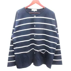 ビーミングバイビームス B:MING LIFE STORE by BEAMS ニット カーディガン ボーダー 長袖 M 紺 ネイビー /AU