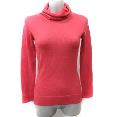 コムサイズム COMME CA ISM ニット カットソー タートルネック 長袖 S ピンク /YI