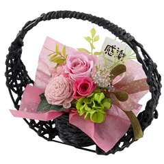 花由 和風 プリザーブドフラワー 花宵月 (ピンク 感謝/専用ボックス入り) 満月のようなまるい アレンジ (感謝/円満/縁がつながる) お祝い ギフト プレゼント 1