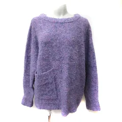 ニコアンド Niko and.. ニット セーター 長袖 総柄 3 M～L 紫 パープル /YI