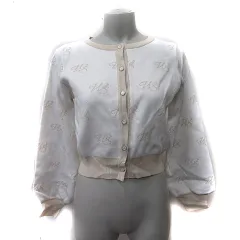 ウィルセレクション WILLSELECTION カーディガン ニット 長袖 M 白 オフホワイト ベージュ /YI