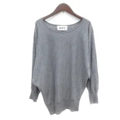 ロペ ROPE ニット カットソー 長袖 ドルマンスリーブ アシンメトリー ウール M グレー /MN