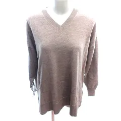 オペークドットクリップ OPAQUE.CLIP フィルビビ Filivivi ニット セーター Vネック 長袖 M 茶 ブラウン /AU