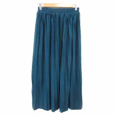 ナノユニバース nano universe プリーツスカート ロング F 青 ダークブルー /YK