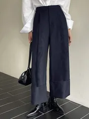 DAZY 1個 レディース 無地 ストレートレッグ クロップドパンツ カフス付き ポケット付き、フォーマルトラウザーズ 秋冬 ビジネスウェア