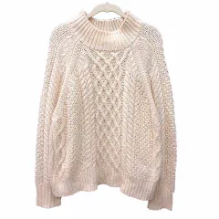 アースミュージック&エコロジー EARTH MUSIC & ECOLOGY ニット セーター ハイネック ケーブル 長袖 F アイボリー 白 ホワイト /YK ●RY