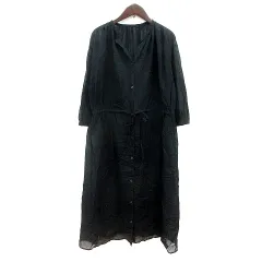 フレディ fredy REPIT ワンピース ロング 長袖 38 M 黒 ブラック /MN