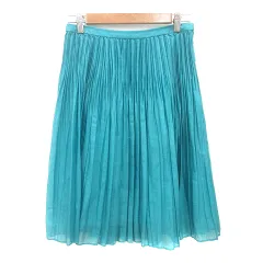23区 オンワード樫山 プリーツスカート ひざ丈 38 M 青 ブルー /MN