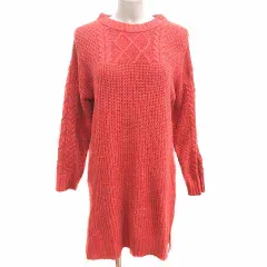 コーエン coen ワンピース ミニ ニット ケーブル 長袖 F 赤 レッド /YK