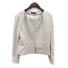 ロペ ROPE ノーカラージャケット 総裏地 38 M 白 アイボリー /MN