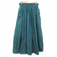 スナイデル SNIDEL フレアスカート ロング ナイロン F 緑 グリーン /YK