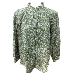 スタディオクリップ Studio Clip シャツ ブラウス 長袖 花柄 M 黒 ブラック 青 ブルー 黄色 イエロー /RT