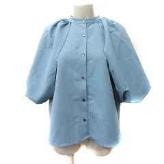 ビームスハート BEAMS HEART シャツ ブラウス 七分袖 水色 /YI