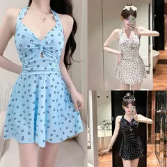 水着 レディース ワンピース スカート風 バストアップ 背中見せ スイート セクシー スリム 保守的