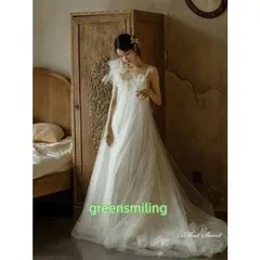 ウェディングドレス ロングドレス スレンダーライン Aラインドレス ノースリーブ 二次会 結婚式 前撮り 花嫁 ウエディングドレス チュール