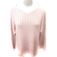 アーバンリサーチ ドアーズ URBAN RESEARCH DOORS ニット カットソー Vネック 長袖 1 ピンクベージュ /RT