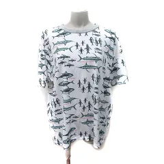 メルシーボークー mercibeaucoup Tシャツ カットソー 半袖 総柄 6 白 ホワイト /YIのサムネイル