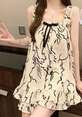 新品  パジャマ セットアップ 可愛い  袖なしのパジャマ