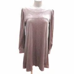 スナイデル SNIDEL ワンピース ミニ ベロア 長袖 F グレージュ /YK