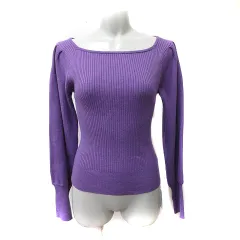 グレイル GRL ニット セーター リブ 長袖 M 紫 パープル /YI ●RY