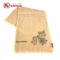 LOUIS VUITTON ルイヴィトン ショール フリンジ ロゴ M70836 カシミヤ ベージュ