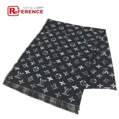 LOUIS VUITTON ルイヴィトン ショール エトール・チェック ウィズ ルイ M76051  ウール ブラック