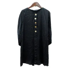 ザラ ZARA ワンピース ミニ 七分袖 S 黒 ブラック /MN