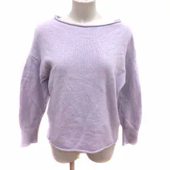 ルクールブラン le.coeur blanc ニット セーター ボートネック 長袖 ウール カシミヤ混 38 M 紫 ライトパープル /YK
