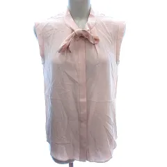 ボールジー BALLSEY トゥモローランド シャツ ブラウス ボウタイ 絹 シルク ノースリーブ 38 M ピンク /AU