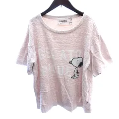 ジェラートピケ gelato pique ピーナッツ PEANUTS ルームウェア カットソー プルオーバー ボア スヌーピー SNOOPY ナイロン 半袖 ONE M ピンク /AU
