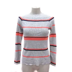 スピック&スパン Spick&Span ニット カットソー ボートネック リブ ボーダー 長袖 グレー ピンク 紺 ネイビー /MS