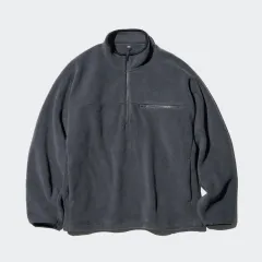 新品 UNIQLO フリース プルオーバー ダークグレー