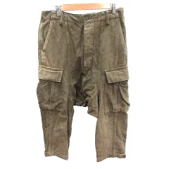ズッカ zucca サルエルパンツ カーゴ クロップド コーデュロイ S カーキ 緑 グリーン /AUのサムネイル