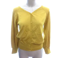 グローバルワーク GLOBAL WORK ニット カーディガン バルーンスリーブ 長袖 M 黄色 イエロー /AU 