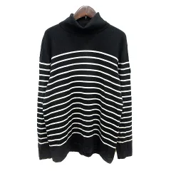 マックレガー マクレガー McGREGOR ニット セーター タートルネック ボーダー 長袖 M 黒 ブラック /MN
