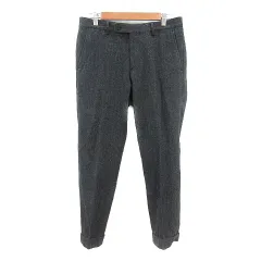 グリーンレーベルリラクシング ユナイテッドアローズ green label relaxing テーパードパンツ ロールアップ ウール M グレー /MN